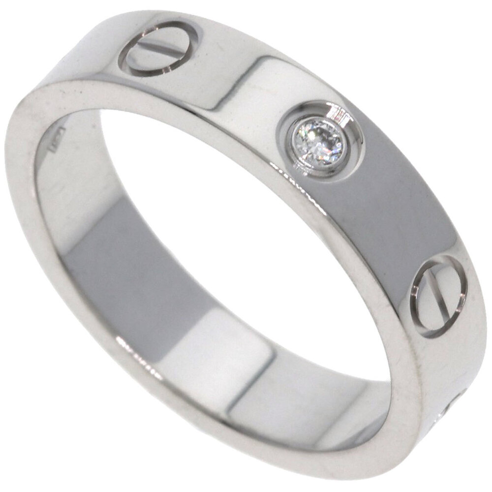CARTIER Authentic 18k Silver Diamond Love Ring